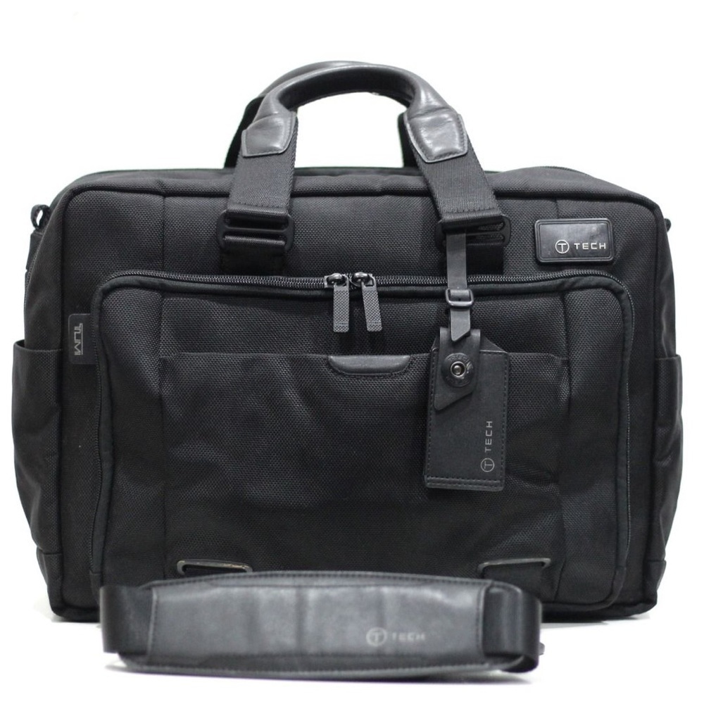 Tumi T-Tech Network T-Pass Expandable Solid Nylon Messenger Briefcase Bag